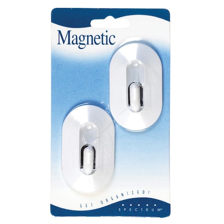 Spectrum Diversified Spectrum 2-1/2 in. L White Plastic Magnetic Classic Hooks 2 pk 20100